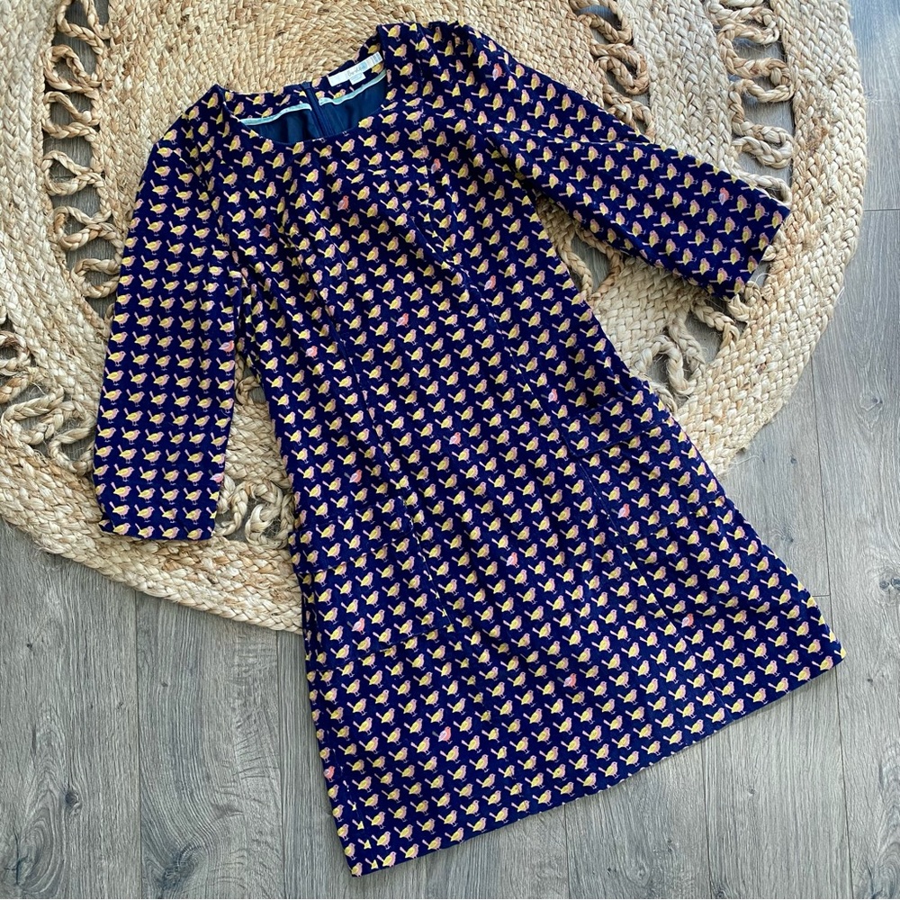 Boden | Hartland Corduroy Bird Print Dress